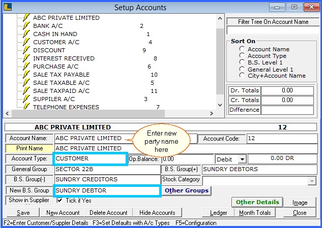 fmcg set up new account